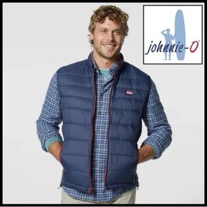 Johnnie O Hudson Quilted 2 Way Front Zip Vest in Wake. Size XXL.